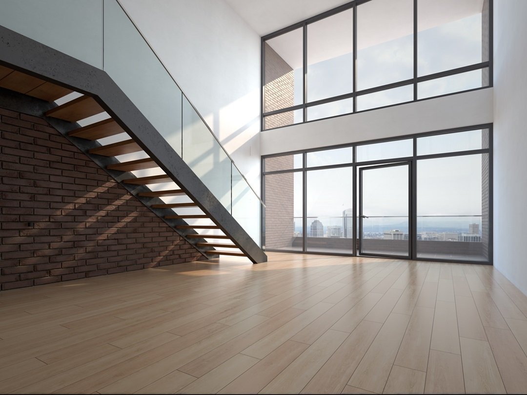 Empty modern interior room 3 d illustration